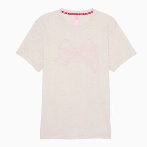 PINK x LoveShackFancy Campus Cotton Tee - Snow Heather